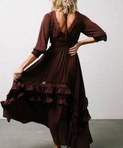 BB Custom Pippa Ruffle Maxi Dress | Raisin