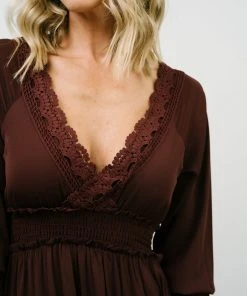 BB Custom Pippa Ruffle Maxi Dress | Raisin