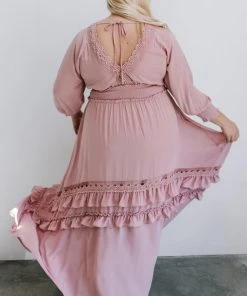 BB Custom Dresses Pippa Ruffle Maxi Dress | Vintage Rose