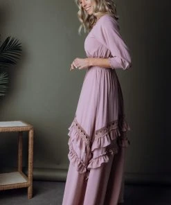 BB Custom Dresses Pippa Ruffle Maxi Dress | Vintage Rose