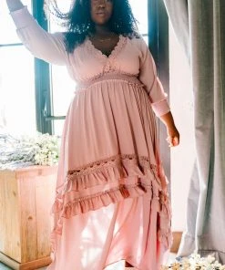 BB Custom Dresses Pippa Ruffle Maxi Dress | Vintage Rose
