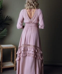 BB Custom Dresses Pippa Ruffle Maxi Dress | Vintage Rose