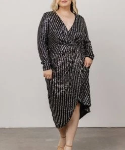 MA Poland Sequin Midi Dress | Black Dresses