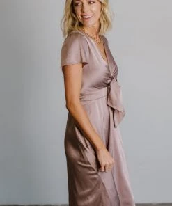 JH Poppy Satin Midi Dress | Autumn Orchid
