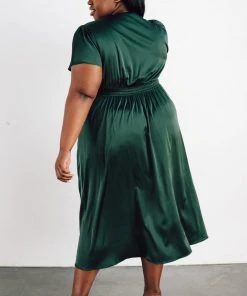 JH Poppy Satin Midi Dress | Green