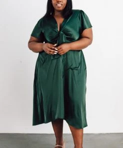JH Poppy Satin Midi Dress | Green