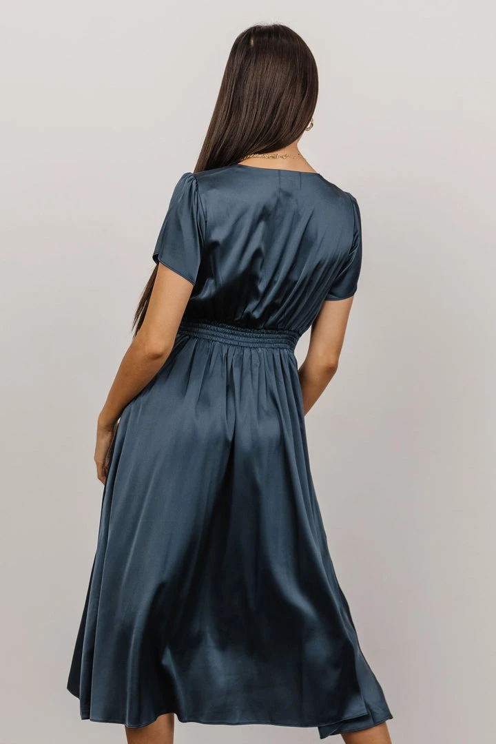 JH Dresses Poppy Satin Midi Dress | Midnight Blue 8 JH Dresses Poppy Satin Midi Dress | Midnight Blue