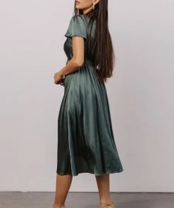 JH Poppy Satin Midi Dress | Winter Green