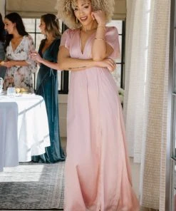 RR Prague Satin Maxi Dress | Blush
