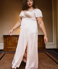 RR Dresses Prague Satin Maxi Dress | Champagne