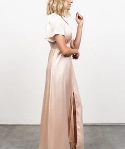 RR Dresses Prague Satin Maxi Dress | Champagne