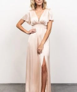 RR Dresses Prague Satin Maxi Dress | Champagne