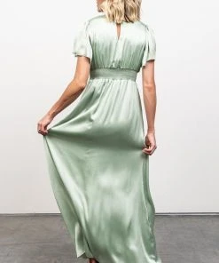 RR Dresses Prague Satin Maxi Dress | Sage