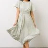 POL Dresses Prim Pleated Dress | Yellow + Sage Floral