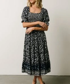 IL Dresses Ramona Smocked Midi Dress | Navy Floral Print 16 IL Dresses Ramona Smocked Midi Dress | Navy Floral Print