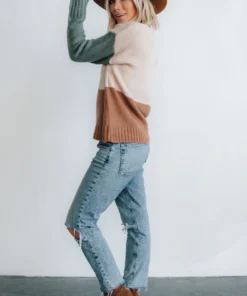 LUM Randi Color Block Sweater | Natural Tops