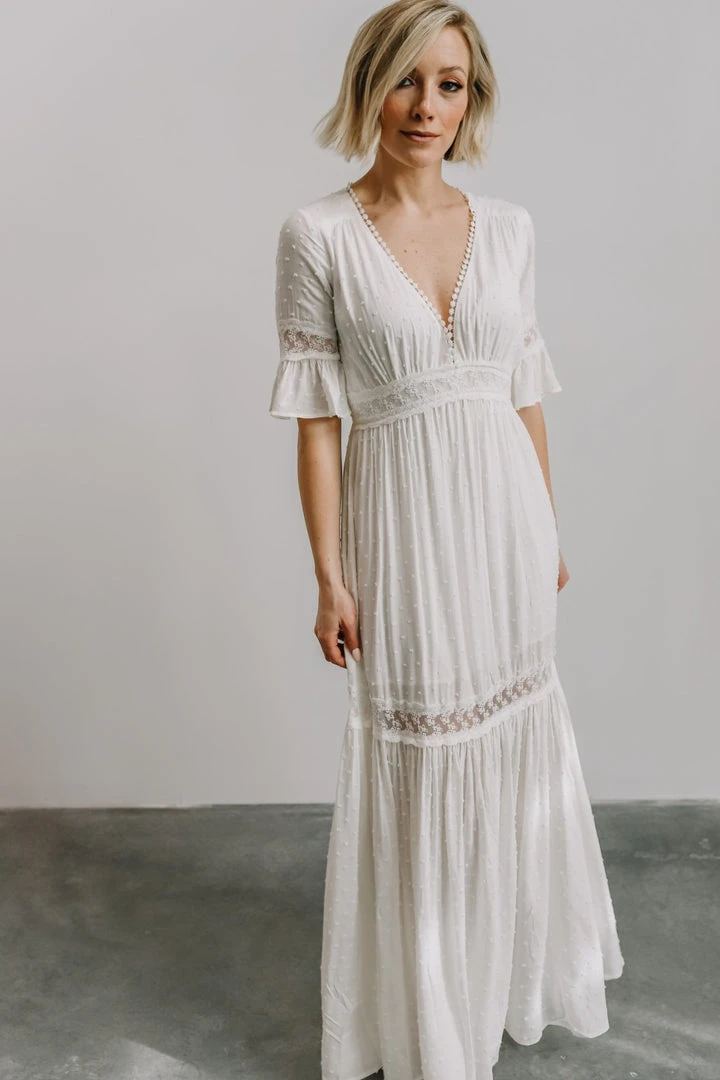 AK Rayne Deep V Maxi Dress | White 9 AK Rayne Deep V Maxi Dress | White