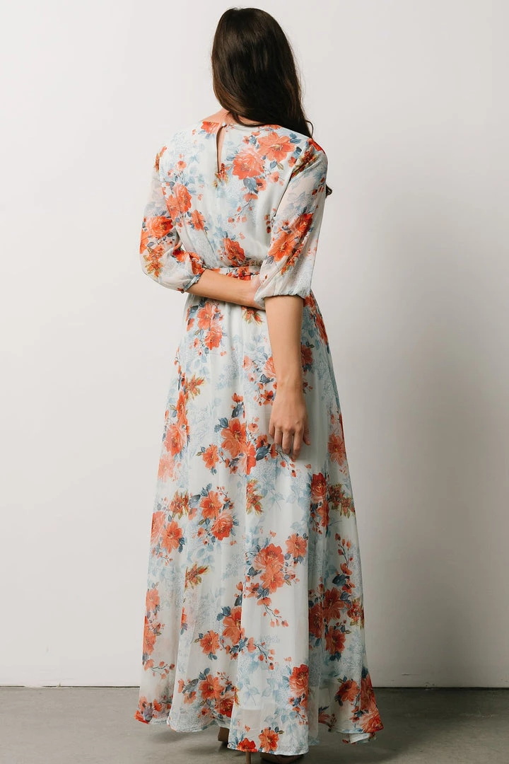 BB Custom Rebecca Maxi Dress | Blue + Coral Blossom 3 BB Custom Rebecca Maxi Dress | Blue + Coral Blossom