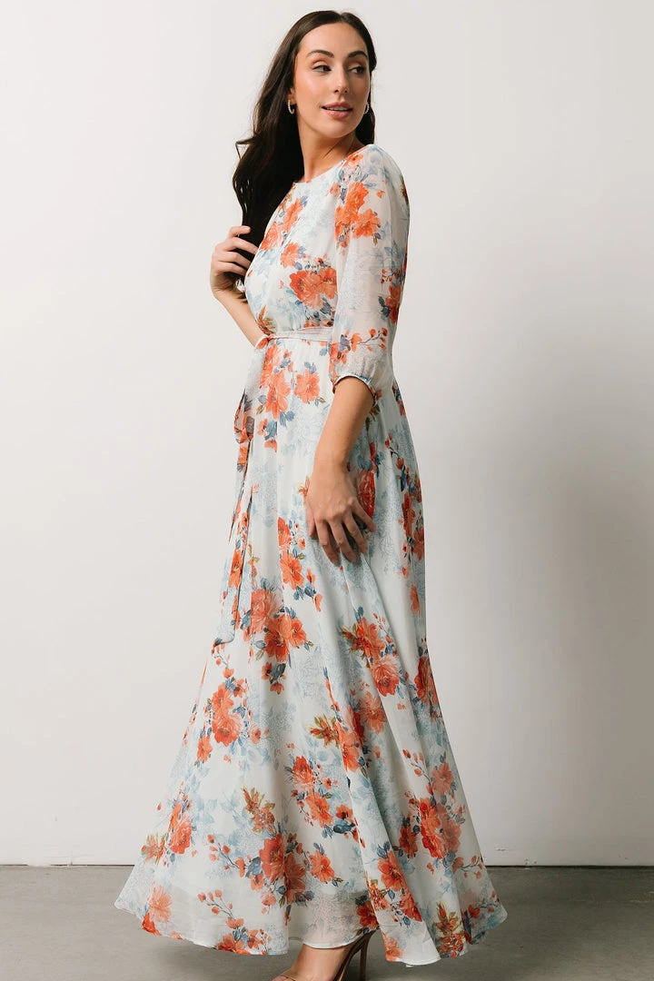 BB Custom Rebecca Maxi Dress | Blue + Coral Blossom 4 BB Custom Rebecca Maxi Dress | Blue + Coral Blossom