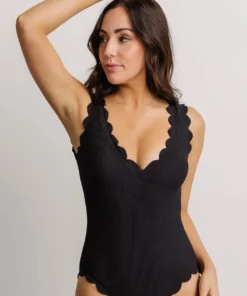 BJB Roatán Scalloped One Piece | Black Swim