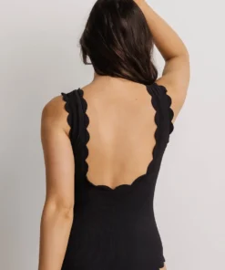 BJB Roatán Scalloped One Piece | Black Swim