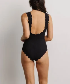 BJB Roatán Scalloped One Piece | Black Swim