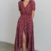 HAY Dresses Robyn Maxi Dress | Red Floral