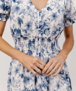 HAY Robyn Maxi Dress | Blue Watercolor Print