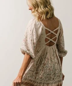 IL Dresses Romeo Criss Cross Back Mini Dress | Light Blush Multi Print