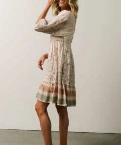 IL Dresses Romeo Criss Cross Back Mini Dress | Light Blush Multi Print