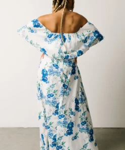 Soi Rosalie Off Shoulder Maxi Dress | Blue Floral 2 Soi Rosalie Off Shoulder Maxi Dress | Blue Floral