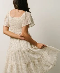 IL Rosette Tiered Dress | Ivory + Yellow Floral Dresses