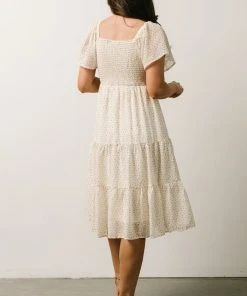 IL Rosette Tiered Dress | Ivory + Yellow Floral Dresses