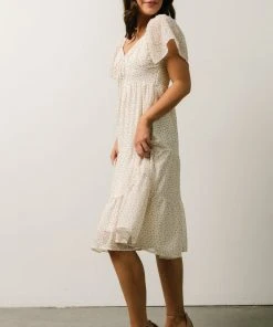 IL Rosette Tiered Dress | Ivory + Yellow Floral Dresses