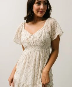 IL Rosette Tiered Dress | Ivory + Yellow Floral Dresses