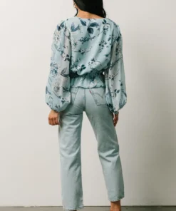 SL Tops Rosie Top | Light Blue Floral