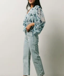 SL Tops Rosie Top | Light Blue Floral