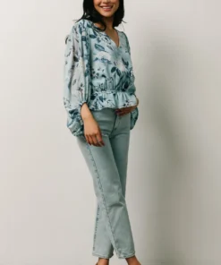 SL Tops Rosie Top | Light Blue Floral