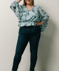 SL Tops Rosie Top | Light Blue Floral