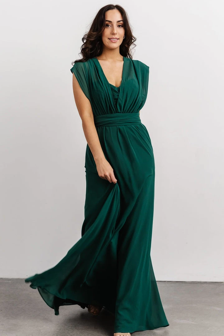 SL Dresses Ruth Strapless Convertible Gown | Dark Green SL Dresses Ruth Strapless Convertible Gown | Dark Green