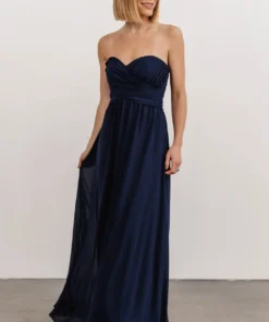 SL Ruth Strapless Convertible Gown | Navy Dresses