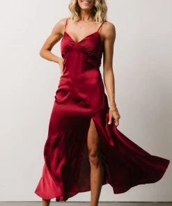 DF Sabina Slip Dress | Burgundy