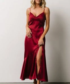 DF Sabina Slip Dress | Burgundy