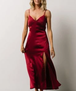 DF Sabina Slip Dress | Burgundy