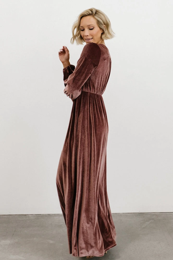BB Custom Sadie Velvet Maxi Dress | Dusty Plum 2 BB Custom Sadie Velvet Maxi Dress | Dusty Plum