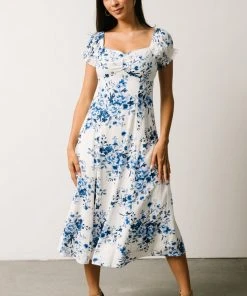 IBS Sandy Midi Dress | Blue + White Floral