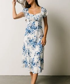 IBS Sandy Midi Dress | Blue + White Floral