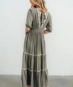 IL Santa Fe Embroidered Dress | Dusty Olive