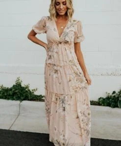 BB Custom Santorini Maxi Dress | Blush Floral