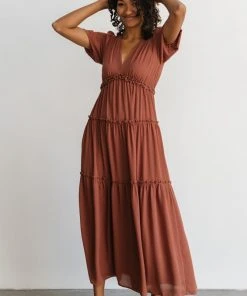 BB Custom Dresses Santorini Maxi Dress | Rosy Brown